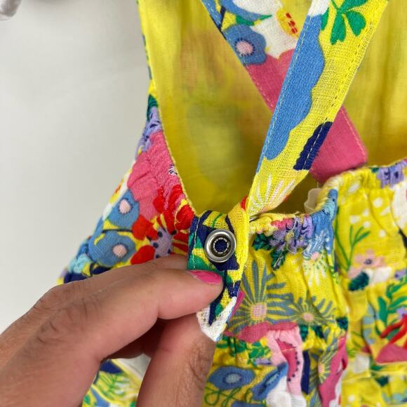 Angel Dear Yellow Floral Ruffle Sun Suit Romper 0-3 Months NWT - Picture 8 of 8